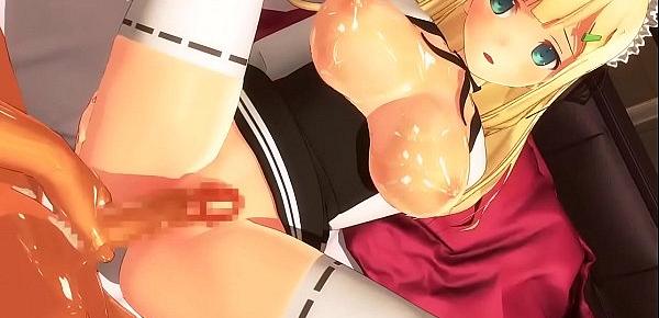  Busty teen Hentai Maid gives amazing blowjobs!